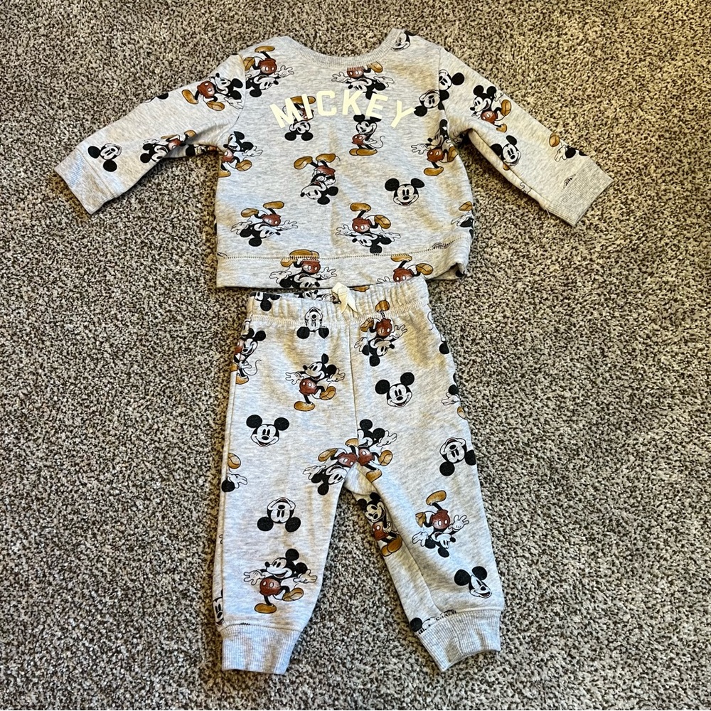 Disney Mickey Mouse Gray Sweat Set for Kids